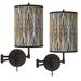 Amara Tessa Bronze Swing Arm Wall Lamps Set of 2