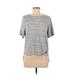 Nike Active T-Shirt: Gray Print Activewear - Women's Size Medium