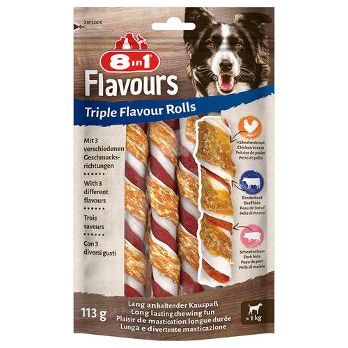 3x3 Stück 8in1 Triple Flavour Rolls Kaustangen Huhn Hundesnacks