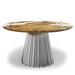 Arditi Collection Grazia Pedestal Dining Table Wood/Metal in Gray | 29.5 H x 59.8 W x 59.8 D in | Wayfair Model : ARD-146 Chrome Seater 8