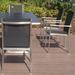 SHINYOK Rectangular 6 - Person 78.74" Long Outdoor Dining Set Wood/Metal in Black/Brown/Gray | 78.74 W x 39.37 D in | Wayfair 10XKS128PZROYKSWEBNY