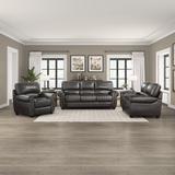 Darby Home Co Neoga 3 Piece Top Grain Leather Seating Living Room Set Leather Match in Brown | 39 H x 84 W x 37 D in | Wayfair Living Room Sets