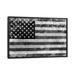 East Urban Home 'USA "Melting Film" Flag in Black & White II' - Print Canvas/Metal in Black/Gray | 40 H x 60 W x 1.5 D in | Wayfair