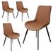 jiexi Wing Back Side Chair Faux Leather/Upholstered in Brown | 29.5 H x 22.8 W x 20.4 D in | Wayfair JD8169-brown-4
