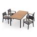 NewAge Products Outdoor Furniture Rhodes 5 Piece Dining Set w/ 72 in. Table Wood/Teak in Gray | 72 W in | Wayfair 91429