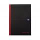 Black n Red A4 Casebound Hard Cover Notebook Ruled 384 Pages BlackRed