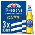 Peroni Nastro Azzurro Stile Capri Beer Lager Bottles 3x330ml