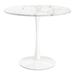 Orren Ellis Modern Classic 35-Inch Round Pedestal Dining Table Marble Top w/ Base, Metal in White | 29 H x 36 W in | Wayfair