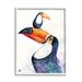 Stupell Industries Toucan Baby & Mother Perched Giclee Art By Marc Allante Wood in Blue/Brown/Orange | 14 H x 11 W x 1.5 D in | Wayfair