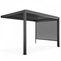 Oviala - Pergola bioclimatique adossée 3x4m et 1 Store 2,66 x 2,34 m - Gris Anthracite