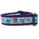 Ocean Seashell Dog Collar - 1.5 Inch Wide Buckle Or Martingale Purple Collar Summer Dog Beach Nautical