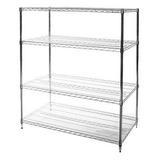 Shelving Inc. 24 d x 48 w x 96 h Chrome Wire Shelving with 4 Shelves