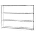 Chrome Wire Shelving with 4 Shelves - 12 d x 72 w x 72 h (SC127272-4)