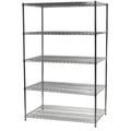 Shelving Inc. 30 d x 48 w x 64 h Chrome Wire Shelving with 5 Tier Shelves Weight Capacity 600lbs Per Shelf