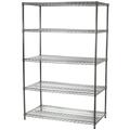 Shelving Inc. 24 d x 54 w x 54 h Chrome Wire Shelving with 5 Shelves