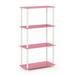 Furinno 23.6 W x 11.4 D x 43.25 H 4-Shelf Freestanding Shelves Pink and White