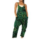 JURANMO Plus Size Jumpsuits for Women Dressy Floral Print Sparkly Wide Leg Romper Linen Overalls for Women S-2XL