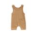 Newborn Toddler Baby Girls Boys Romper Summer Clothing Solid Sleeveless Button Pocket Casual Jumpsuits