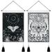 Pack of 2 Tapestry Sun and Moon Tapestry Moth Tapestries Black and White Tapestry Flower Vine Tapestry Wall Hanging for Room (13.