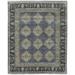 HomeRoots 2 x 3 ft. Blue Gray & Taupe Wool Floral Hand Knotted Stain Resistant Rectangle Area Rug