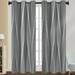 Avamo Thermal Insulated Blackout Window Drapes Grommet Room Darkening Curtain Floral Printed Window Treatments for Bedroom Living Room Gray Stripe 108*160CM