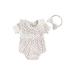 Newborn Infant Girls Summer Clothes Polka Dot Print Short Sleeve Doll Collar Romper with Headband 2PCS Outfit Sets