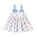 Baby Girls Summer A-Line Dress Casual Flower Print Sleeveless Dress with Cute Bag Beach Party Wear