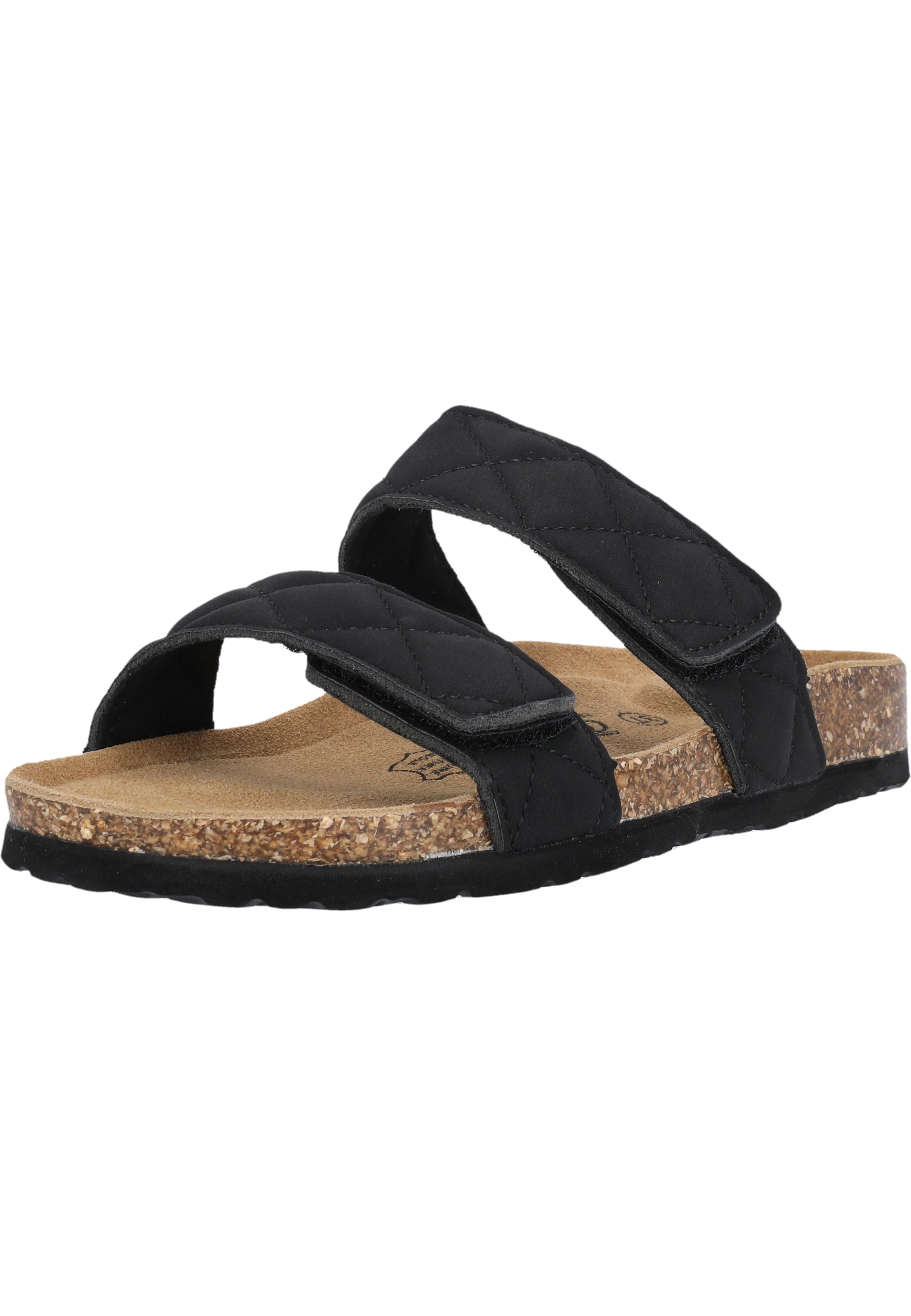 Sandale CRUZ "Liland", Damen, Gr. 38, schwarz, Polyurethane, Rindsleder, Schuhe Schlappen Pantolette, mit praktischem Klettverschluss