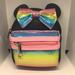 Disney Bags | Disney Parks Loungefly Mini Backpack Wristlet Rainbow Sequin Minnie Mouse New | Color: Black/Pink | Size: Os