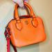 Tory Burch Bags | Euc Tory Burch Orange & Red Leather Robinson Shrunken Boxy Crossbody | Color: Orange/Red | Size: 5.5” X 4.25” X 2.75”