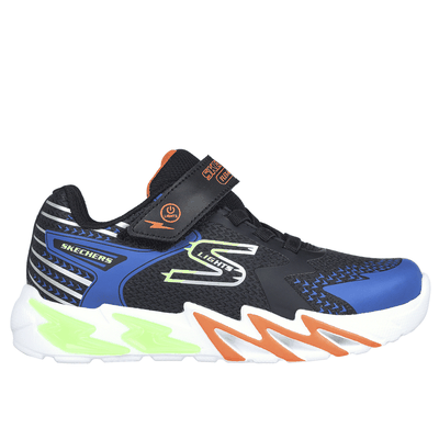 Skechers Boy's S Lights: Flex-Glow Bolt Sneaker | Size 1.5 | Black/Blue | Synthetic/Textile