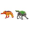 SCHLEICH 70148 Lavatiger, für Kinder ab 7-12 Jahren, ELDRADOR Creatures - Spielfigur & 70153 Granitwolf, für Kinder ab 7-12 Jahren, ELDRADOR Creatures - Spielfigur