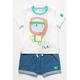 Lily and Jack Baby Boy Short and Tshirt Outfit Set - Blue Cotton - Size 3-6M