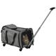 PawHut 4 in 1 Pet Carrier Portable Cat Carrier Foldable Dog Bag On Wheels for Cats, Miniature Dogs w/ Telescopic Handle, Grey