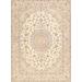 "Pasargad Home Azerbaijan Collection Hand-Knotted Silk & Wool Area Rug- 8' 4"" X 11' 7"", Ivory - Pasargad Home 038415"