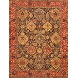 "Pasargad Home Azerbaijan Collection Hand-Knotted Lamb's Wool Area Rug-11'11"" X 18' 0"", Navy - Pasargad Home P-LAVAR 12X18"