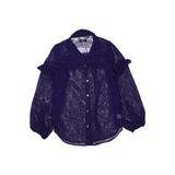 Kidpik Long Sleeve Blouse: Purple Brocade Tops - Kids Girl's Size 2X-large