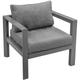 Fauteuil de salon de jardin Evasion graphite aluminium traité époxy en polyester - Hespéride