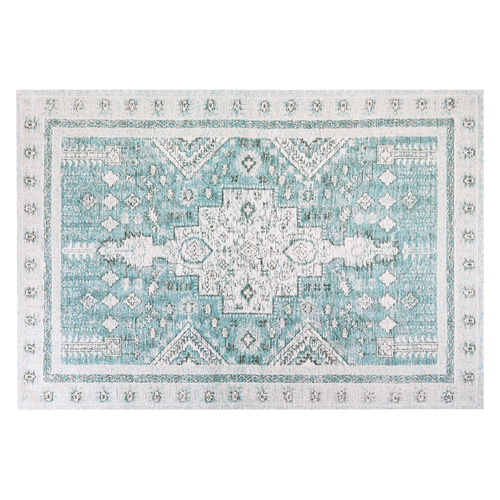 Teppich aus Baumwolle Polyester 160 x 230 cm Mintgrün Orientalisches Muster Vintage Wohndekor