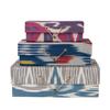 Decorative Cotton and Paper Storage Boxes with Global Designs - 11.8"L x 8.0"W x 4.0"H
