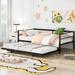 Metal Twin Size Daybed with Adjustable Pop Up Trundle