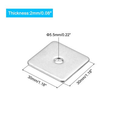 Square Washer, 304 Stainless Steel Square Plate Washers Spacer Gasket - Silver