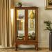 Curio Lighted Cabinet with Adjustable Shelves and Mirrored Back Panel