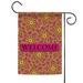 Pink & Green Fuchsia"WELCOME" Outdoor Mini Garden Flag 18"x12.5"