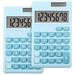 2 Pieces Basic Standard Calculators Mini Digital Desktop Calculator with 8-Digit LCD Display Battery Solar Power Smart Calculator Pocket Size for Home Office School 4.7 x 2.7 Inches (Purple)