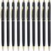 Black Pens Ballpoint Pen Bulk Black Ink 1.0 mm Medium Point Smooth Writing for Men Women Police Uniform Office Business 10 Pack (Black)