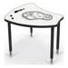 Hierarchy Shapes Desk with Porcelain Steel Dry Erase Marker Top Black Lges