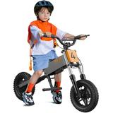 24V Kids Electric Bike 200W 15MPH Electric Balance Bike with Mobile App 12 Pneumatic Tire 3 Speed Adjustable Battery Powered Ride on Motorcycle Bicycle for Boys Girls 6-12 Yrs Child Gray