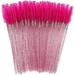 Make Up Brushes 50Pcs Crystal Eyelash Makeup Brush Diamond Handle Wands Eyelash Extension Tools Disposable Lashes Applicator - (Handle Color: Rose Red)