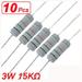 10 Pcs 3W 500V 15K Ohm Axial Metal Oxide Film Resistors